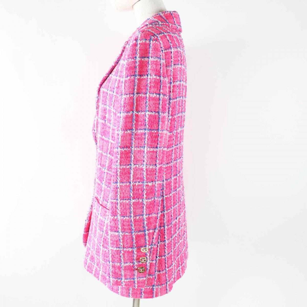 CHANEL Jacket 24P P76732 Main: 41% cotton, Main: 32% polyamide (nylon), Main: 20% acrylic, Main: 7% viscose (rayon), Lining: 65% cotton Pink Blue White Women 38