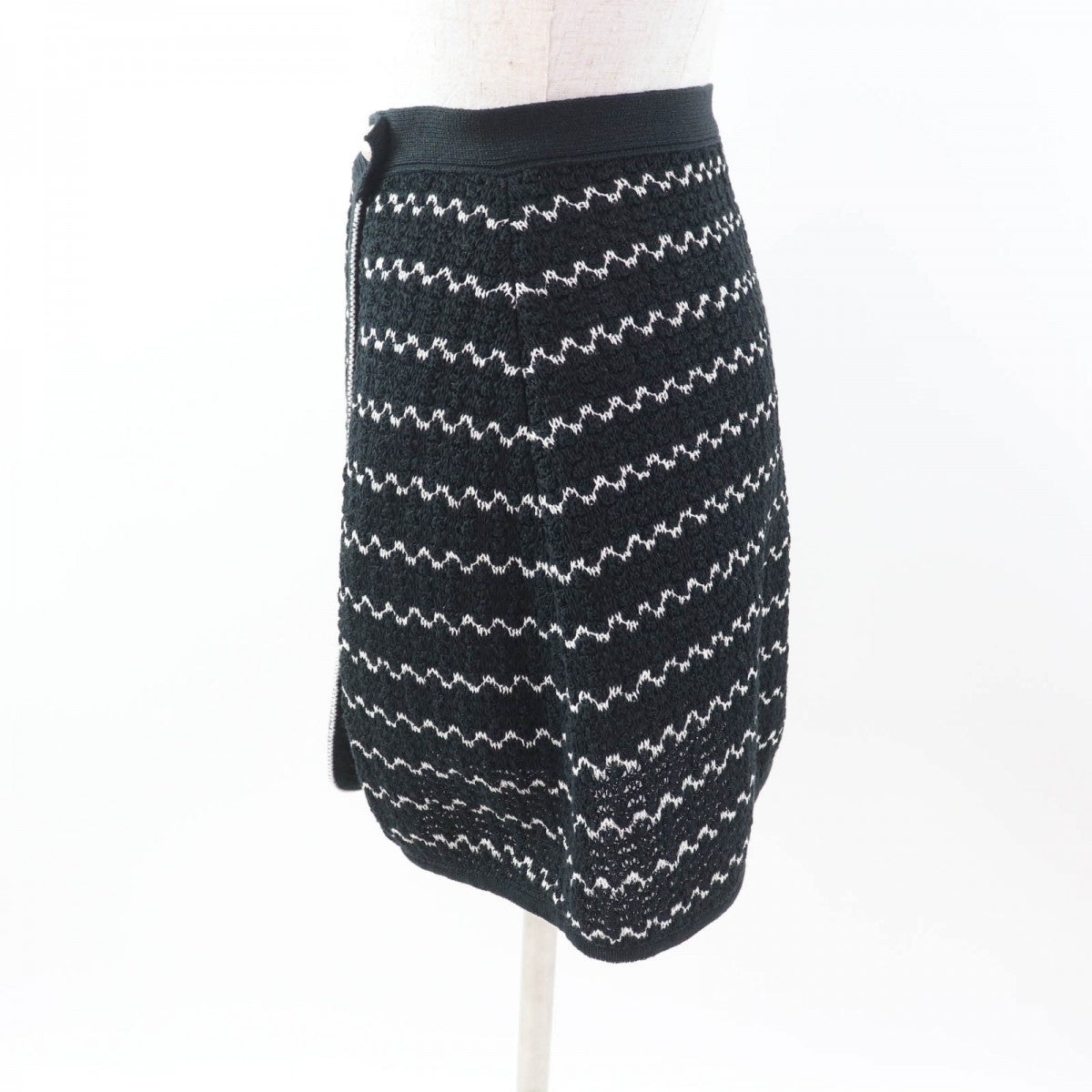 CHANEL Wrap skirt P49277 Main: 65% cotton, 26% rayon, 9% nylon Black White Women 34