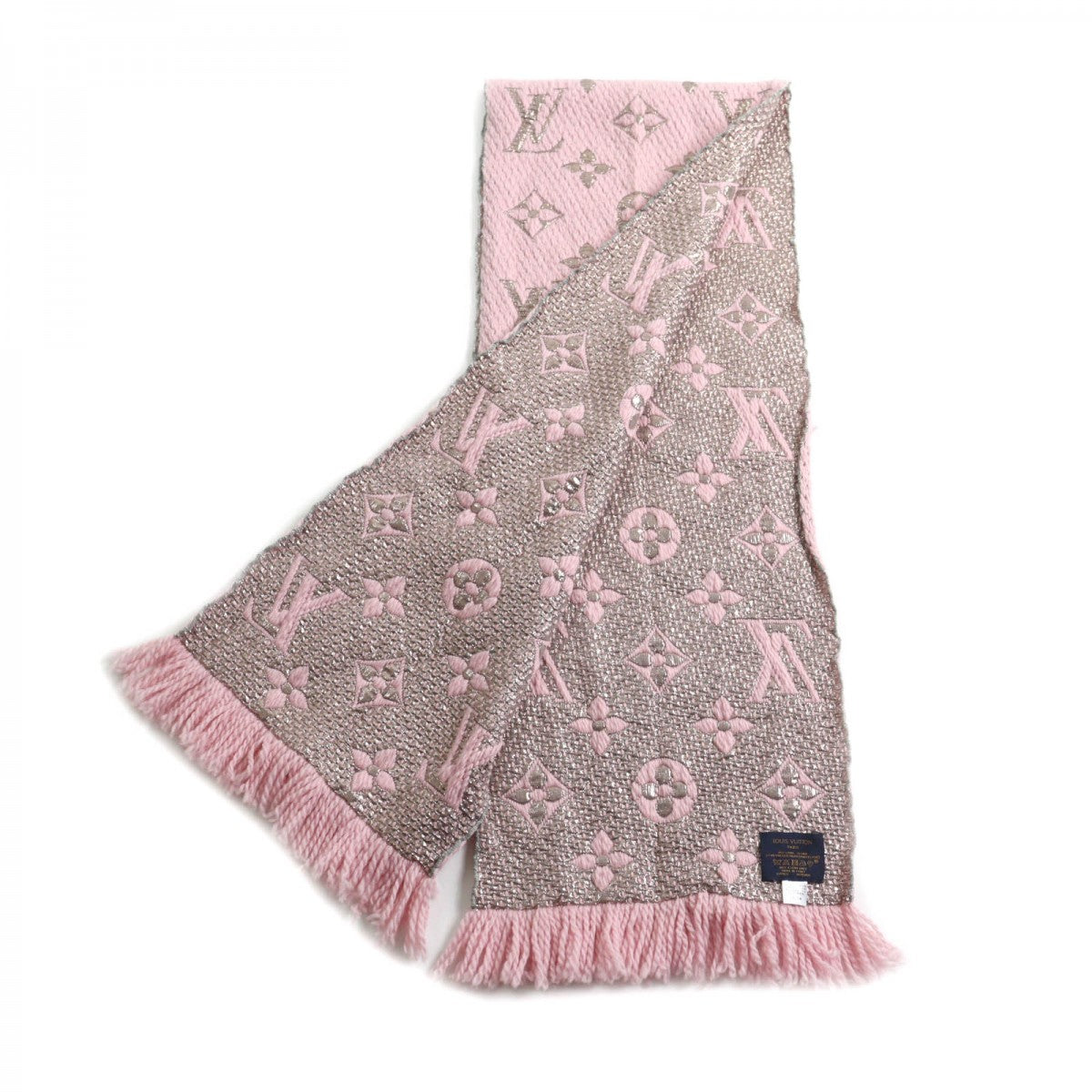 LOUIS VUITTON Scarf M70466 Main: 95% wool, Main: 73% silk, Main: 2% polyester Rose valerine Logo mania Women