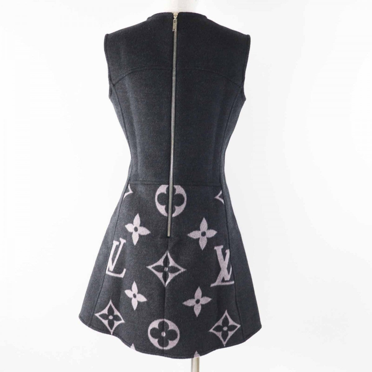 LOUIS VUITTON one piece Main: 99% wool, Main: 1% silk Dark Gray Light Pink Women 36