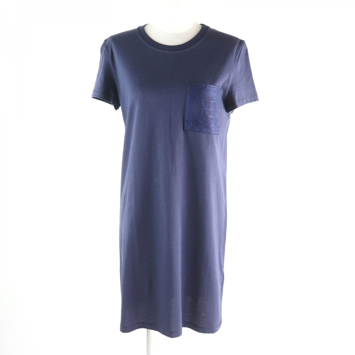 HERMES one piece 3E4509DL Main: 100% cotton, part: 100% polyester, part: 100% rayon Navy Women 36