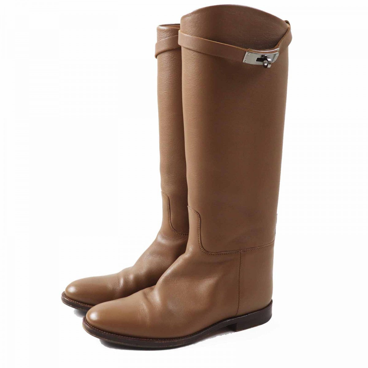 HERMES Knee-high boots Main: Leather Brown Women 37.5