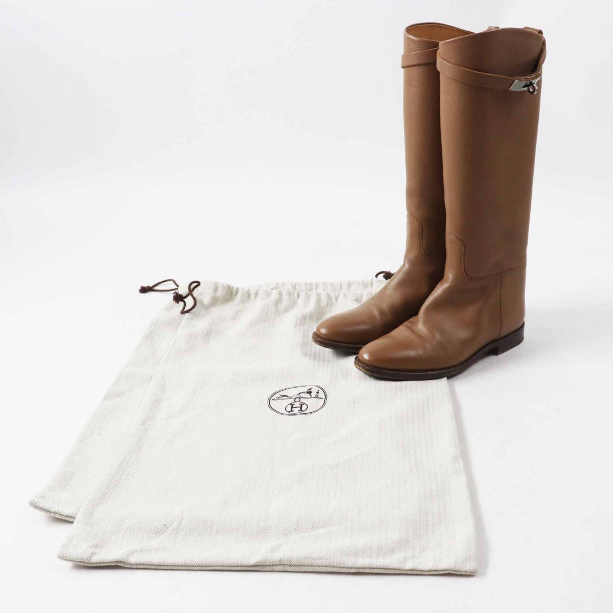 HERMES Knee-high boots Main: Leather Brown Women 37.5