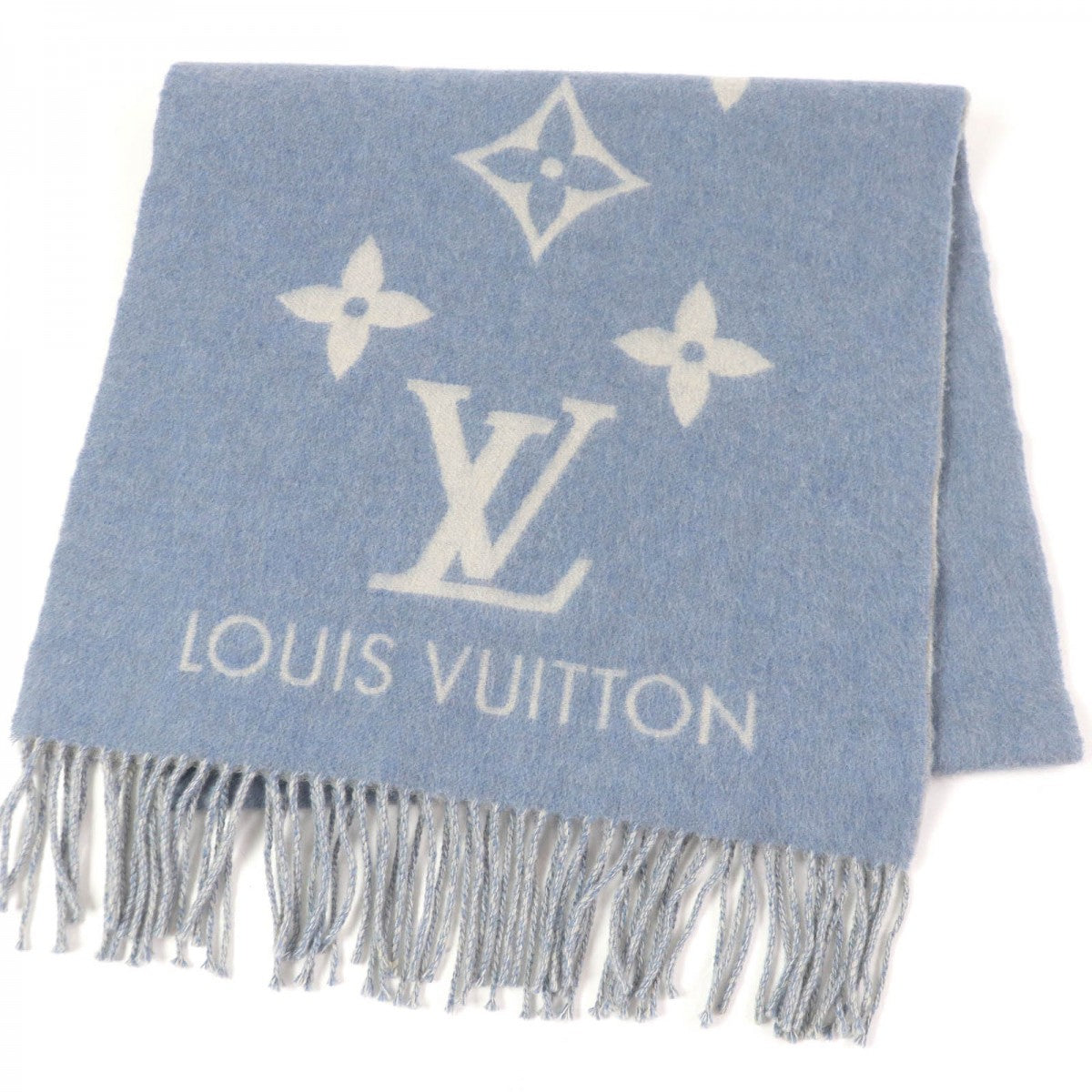 LOUIS VUITTON Scarf M75704 Main: 100% cashmere Light blue Escalp Reykjavik mens