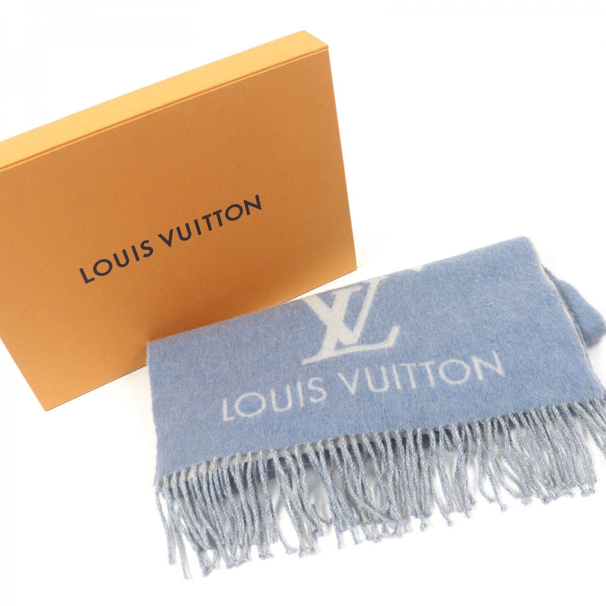 LOUIS VUITTON Scarf M75704 Main: 100% cashmere Light blue Escalp Reykjavik mens