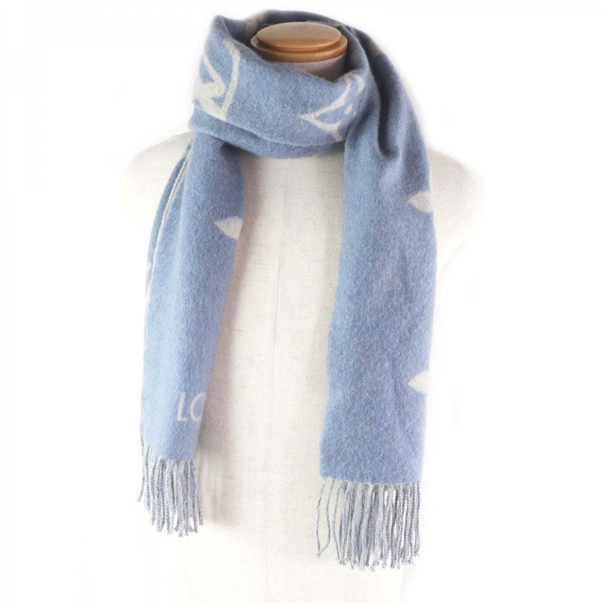LOUIS VUITTON Scarf M75704 Main: 100% cashmere Light blue Escalp Reykjavik mens
