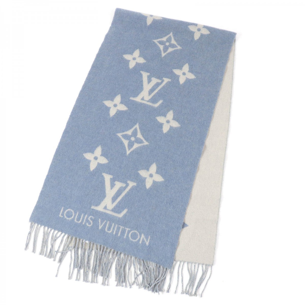LOUIS VUITTON Scarf M75704 Main: 100% cashmere Light blue Escalp Reykjavik mens