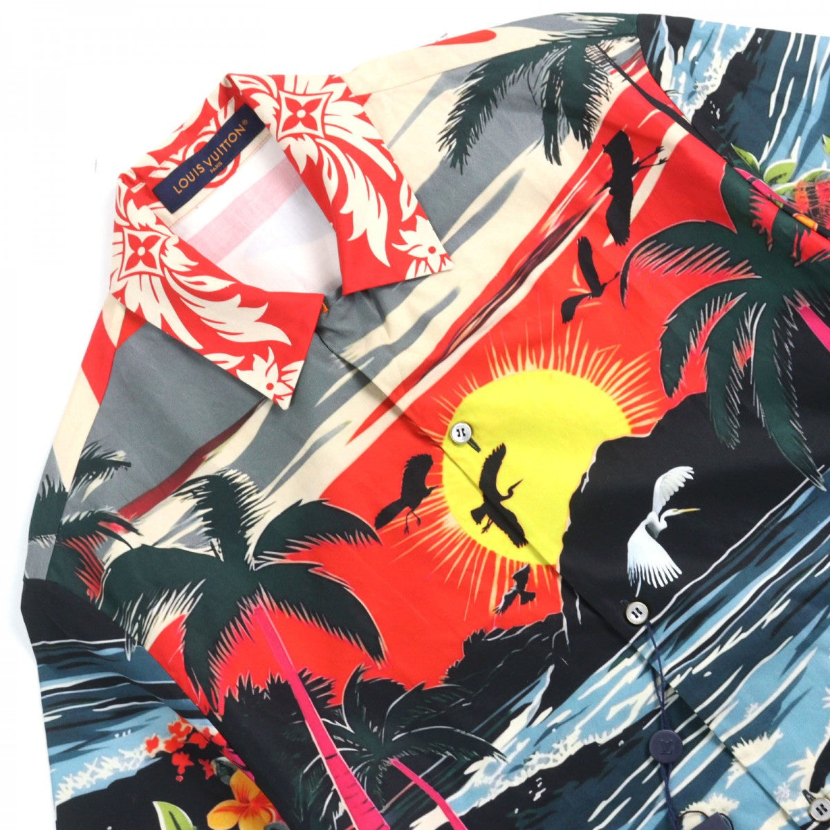 LOUIS VUITTON Short sleeve shirt 1AFQY6 Main: 100% cotton, Part: 100% polyester multicolor Camicia a maniche corte in cotone stampato mens S