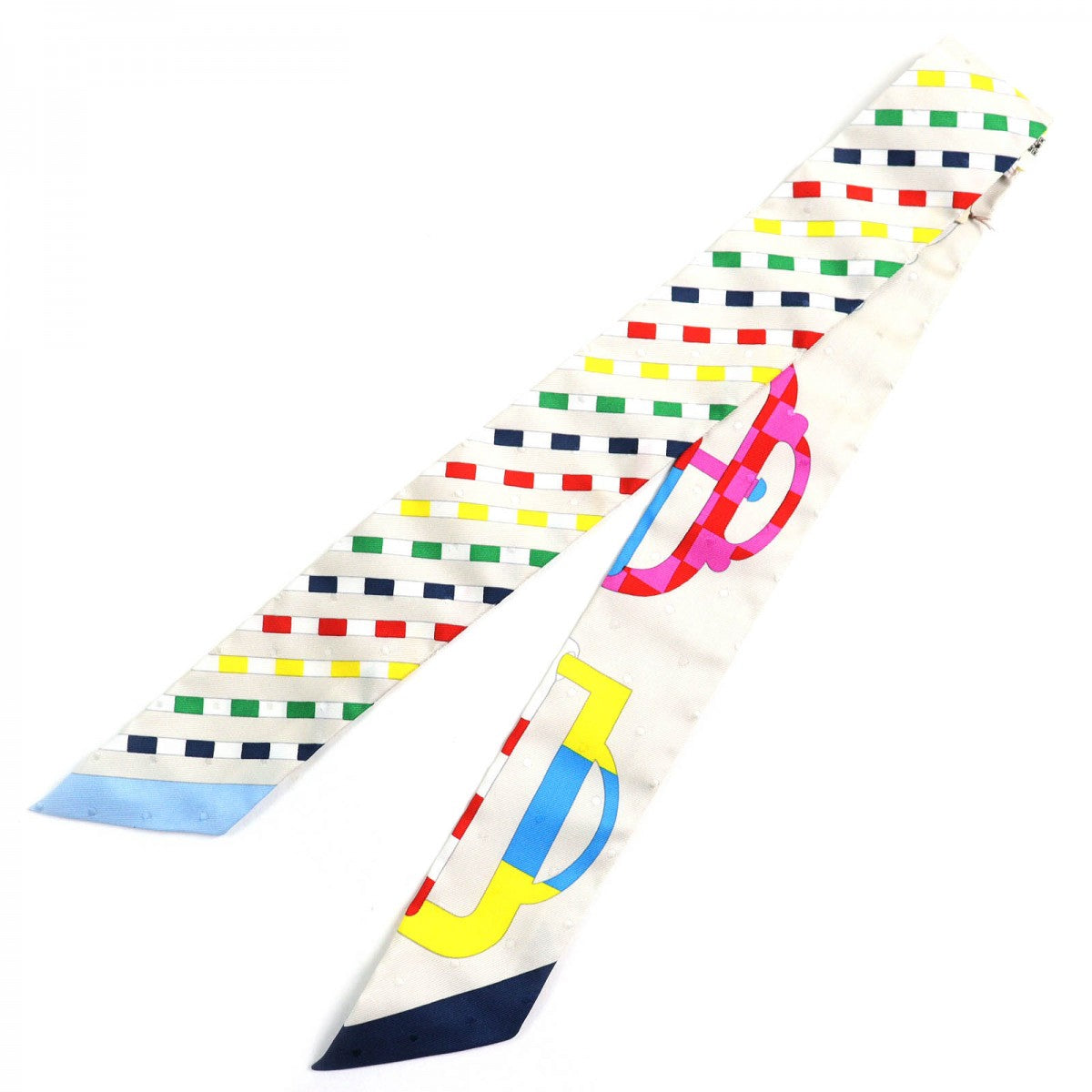 HERMES scarf Main: 100% silk Crayon/Blue/Rouge BOVCLERIE MODERNE Modern buckle Women