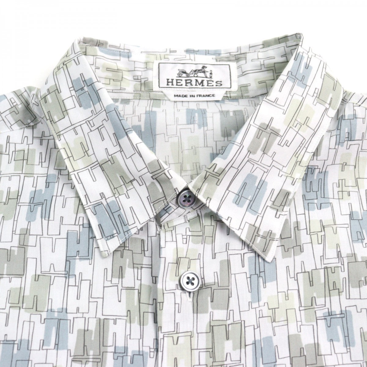 HERMES Long sleeve shirt 366500HD Main: 100% cotton Khaki type mens 41