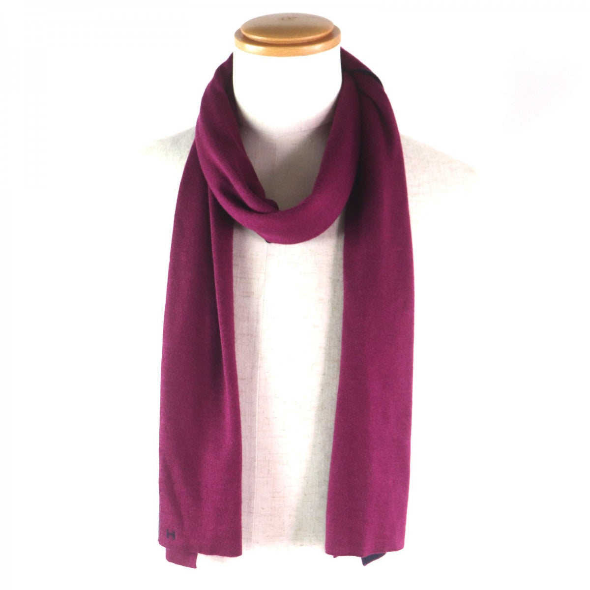 HERMES Scarf Main: 70% cashmere, Main: 30% silk Purple Dark Navy mens