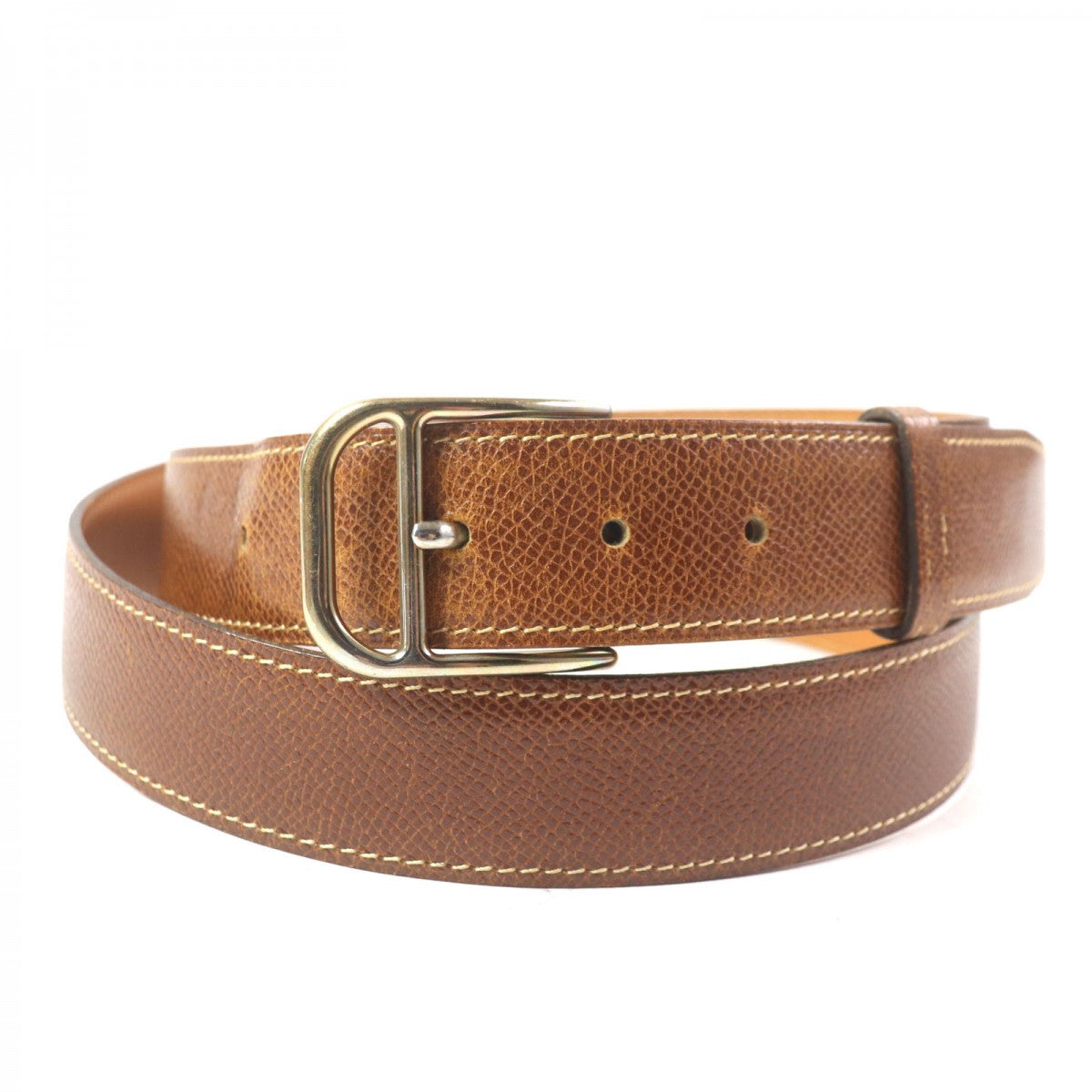 HERMES belt Main: Leather Dark brown mens