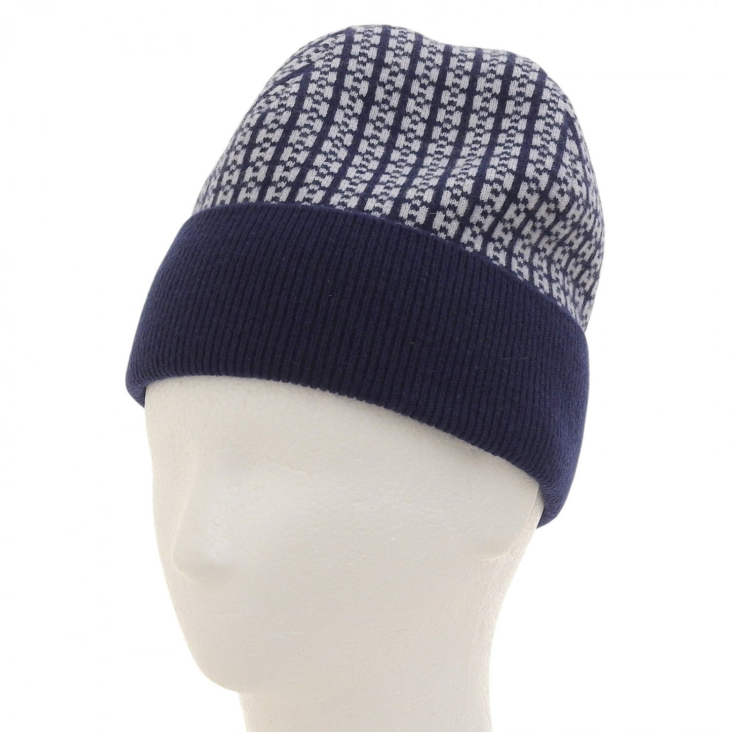 HERMES Knit cap 232019N cashmere Navy BONNET FEMME M