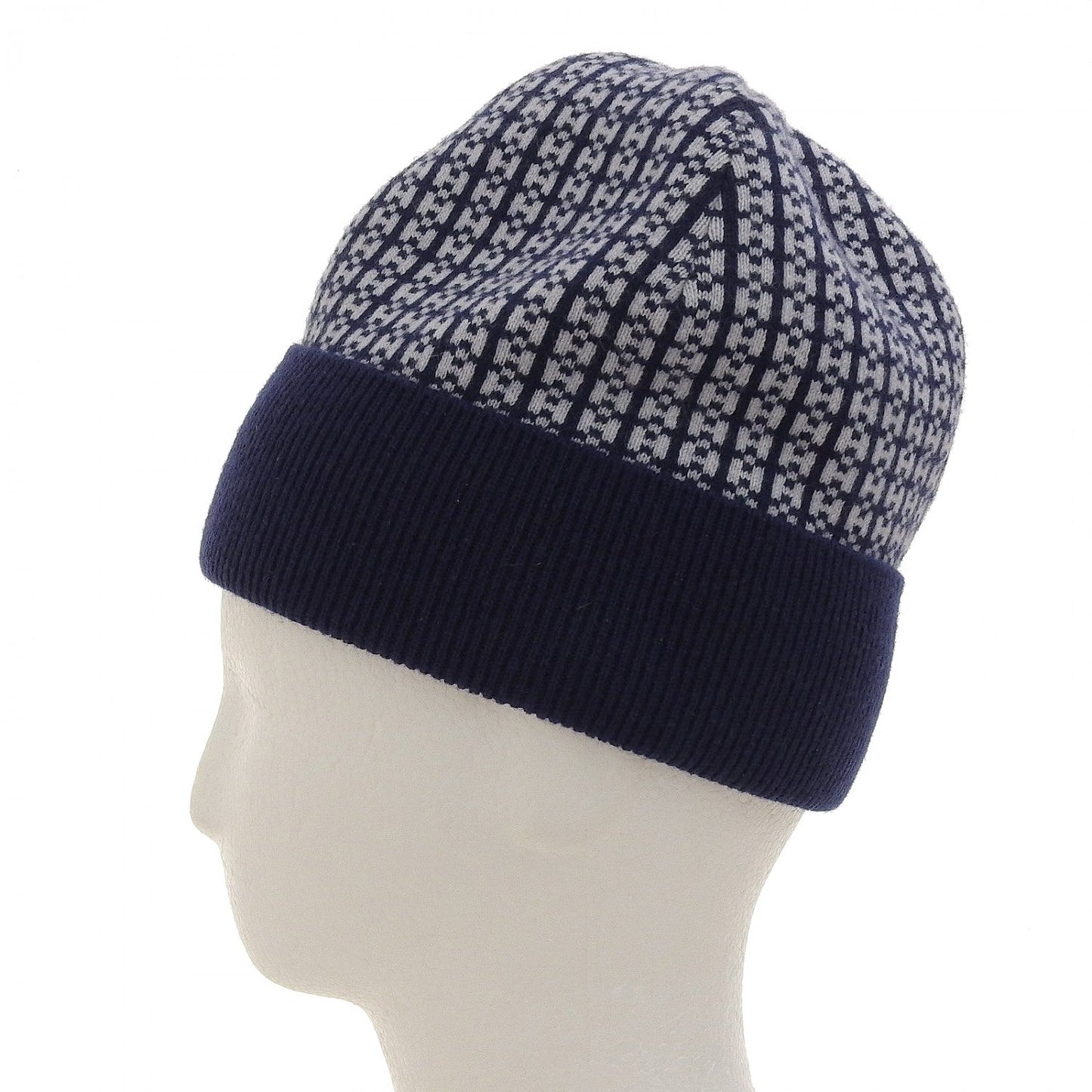 HERMES Knit cap 232019N cashmere Navy BONNET FEMME M