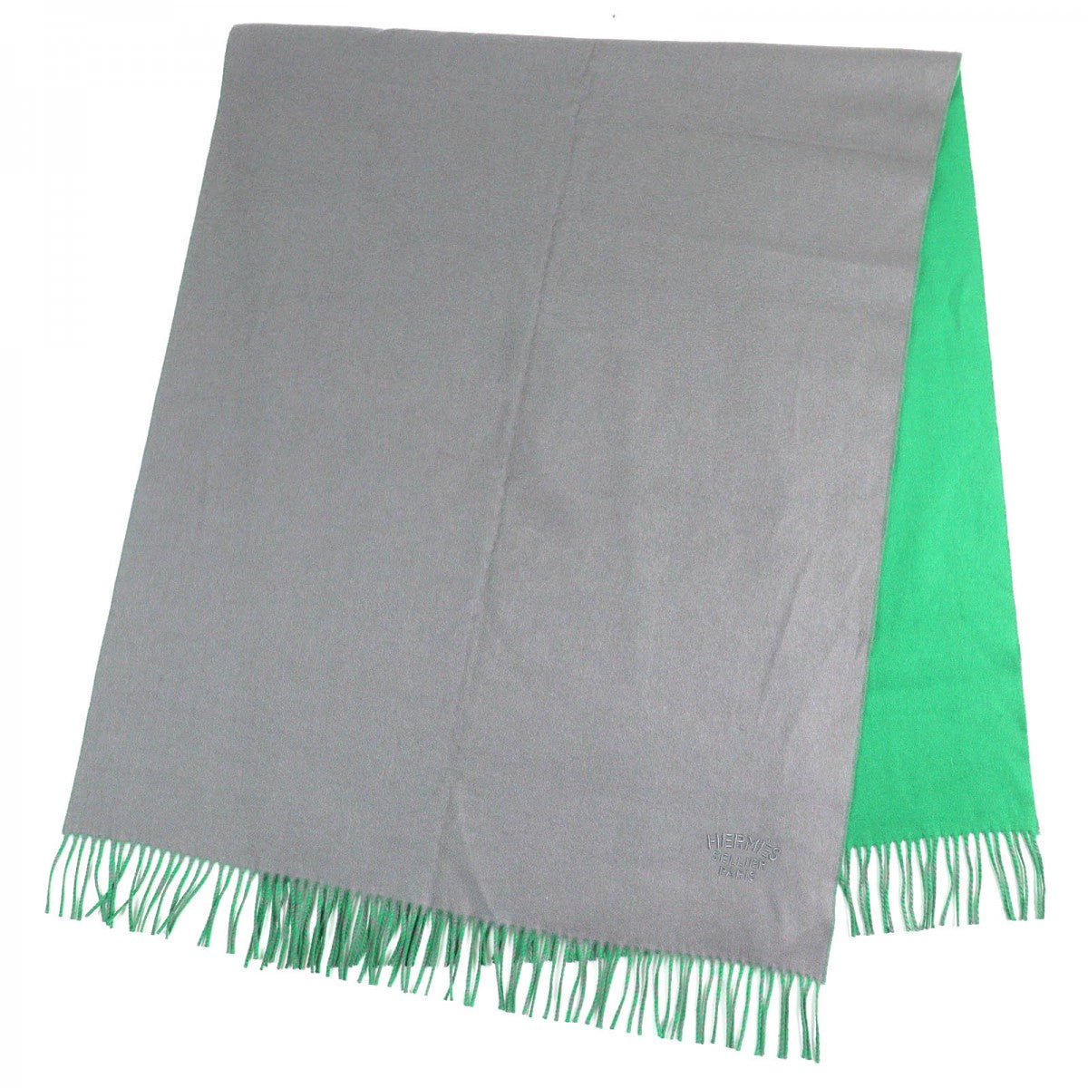 HERMES shawl Main: 100% cashmere Gray green Women