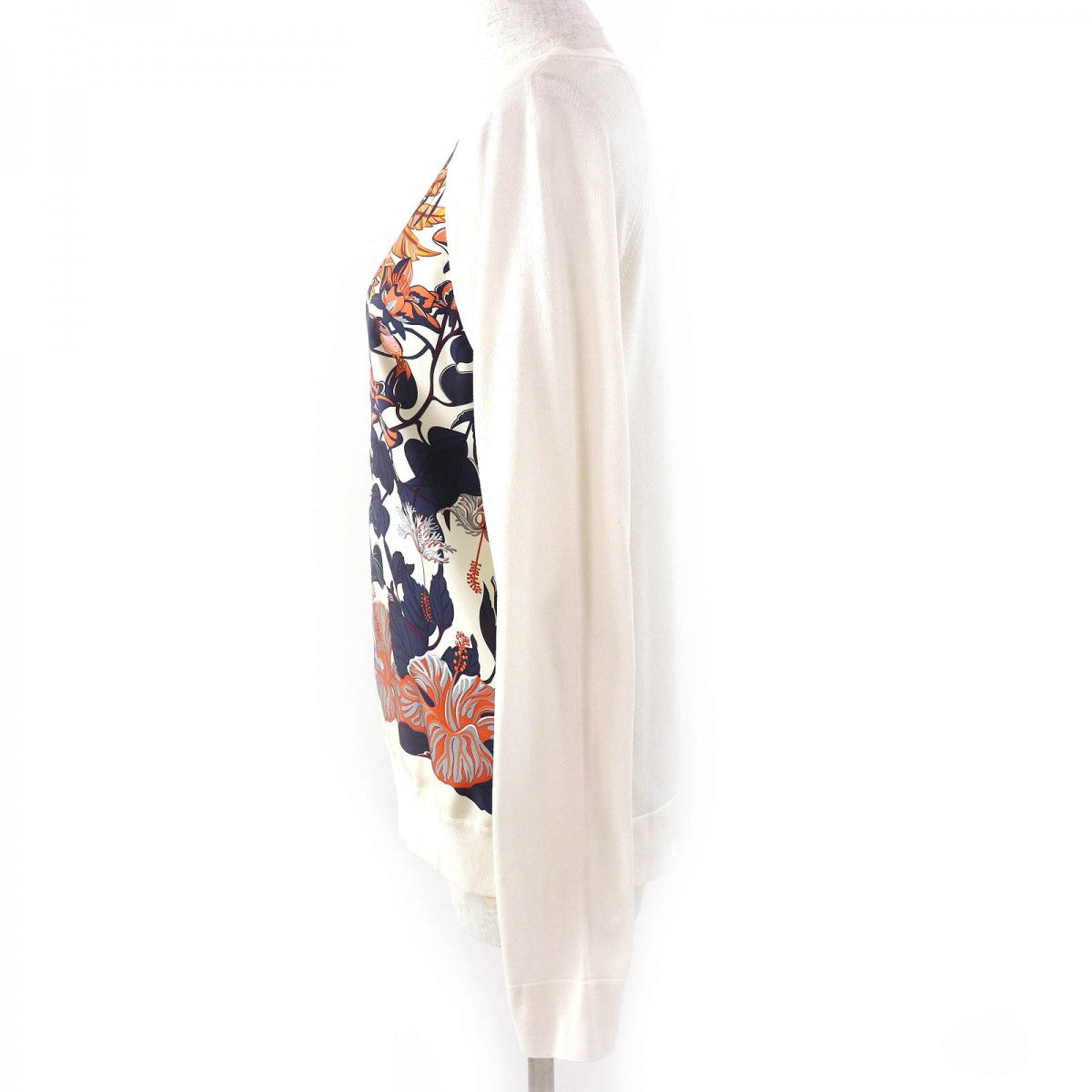 HERMES knit Outer: 100% silk, Main: 62% cotton, Main: 38% silk Off-white multicolor Women 38
