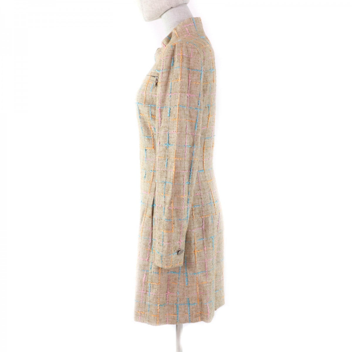 CHANEL coat 01P P17594 Outer: 83% viscose (rayon), Outer: 17% cotton, Lining: 100% silk beige Women 34