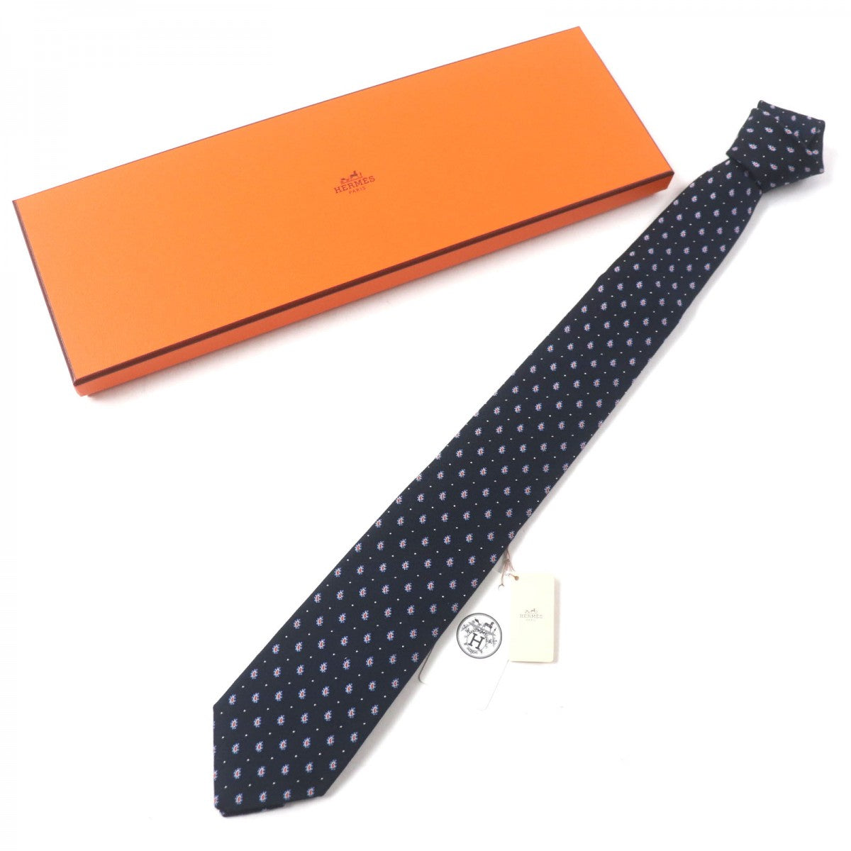 HERMES tie 349289T Main: 63% silk, Main: 37% cotton multicolor mens