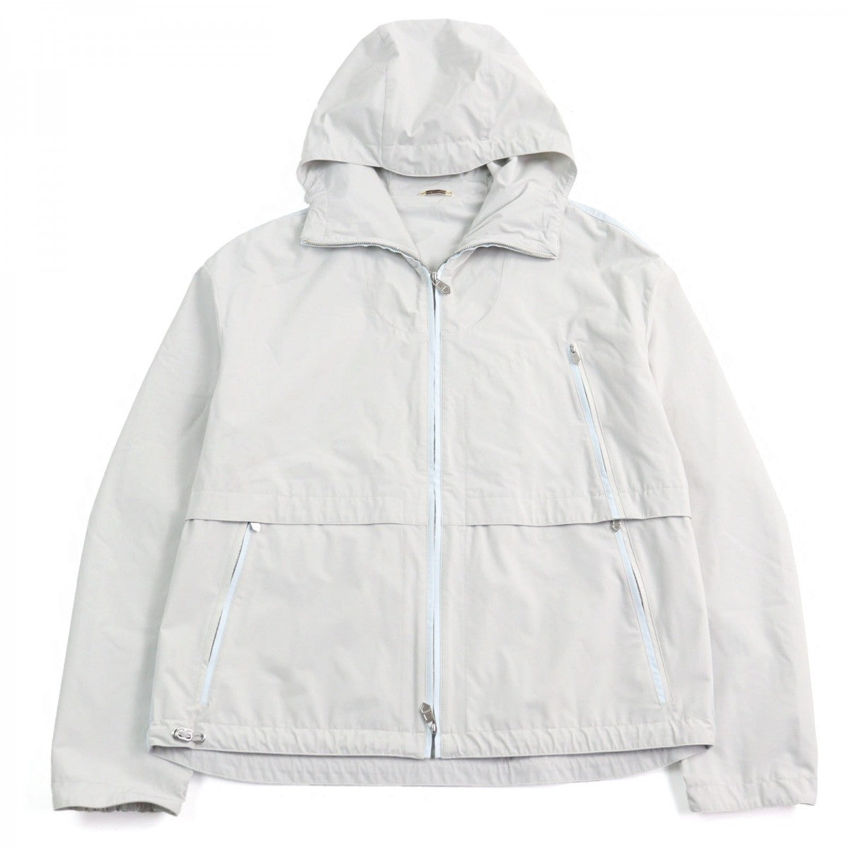 HERMES Nylon jacket Main: 80% nylon, Main: 20% polyurethane, Part: 100% cotton Light gray light blue mens 50