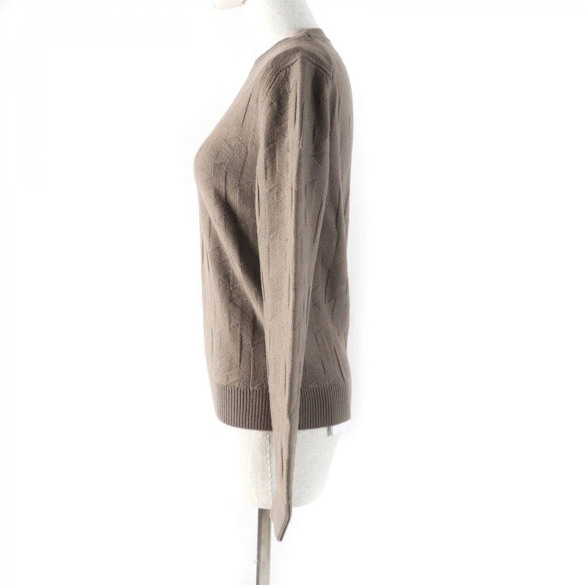 HERMES knit 3H2617D4 Main: 100% wool Brown Women 36