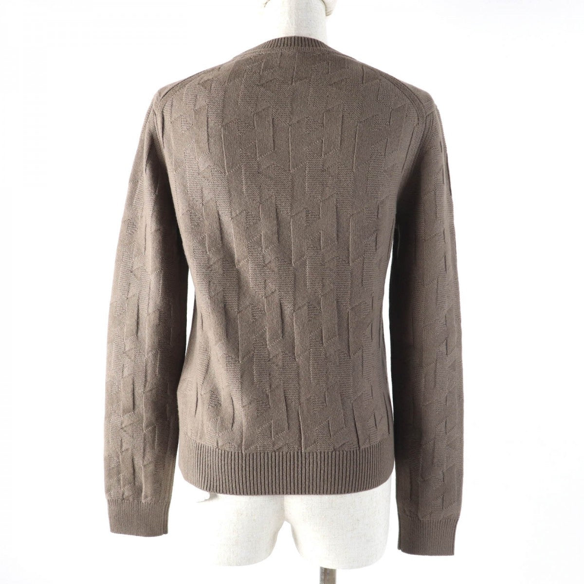 HERMES knit 3H2617D4 Main: 100% wool Brown Women 36
