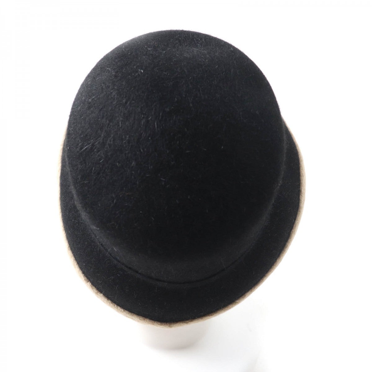 HERMES hat Main: 100% wool Black beige Women 56