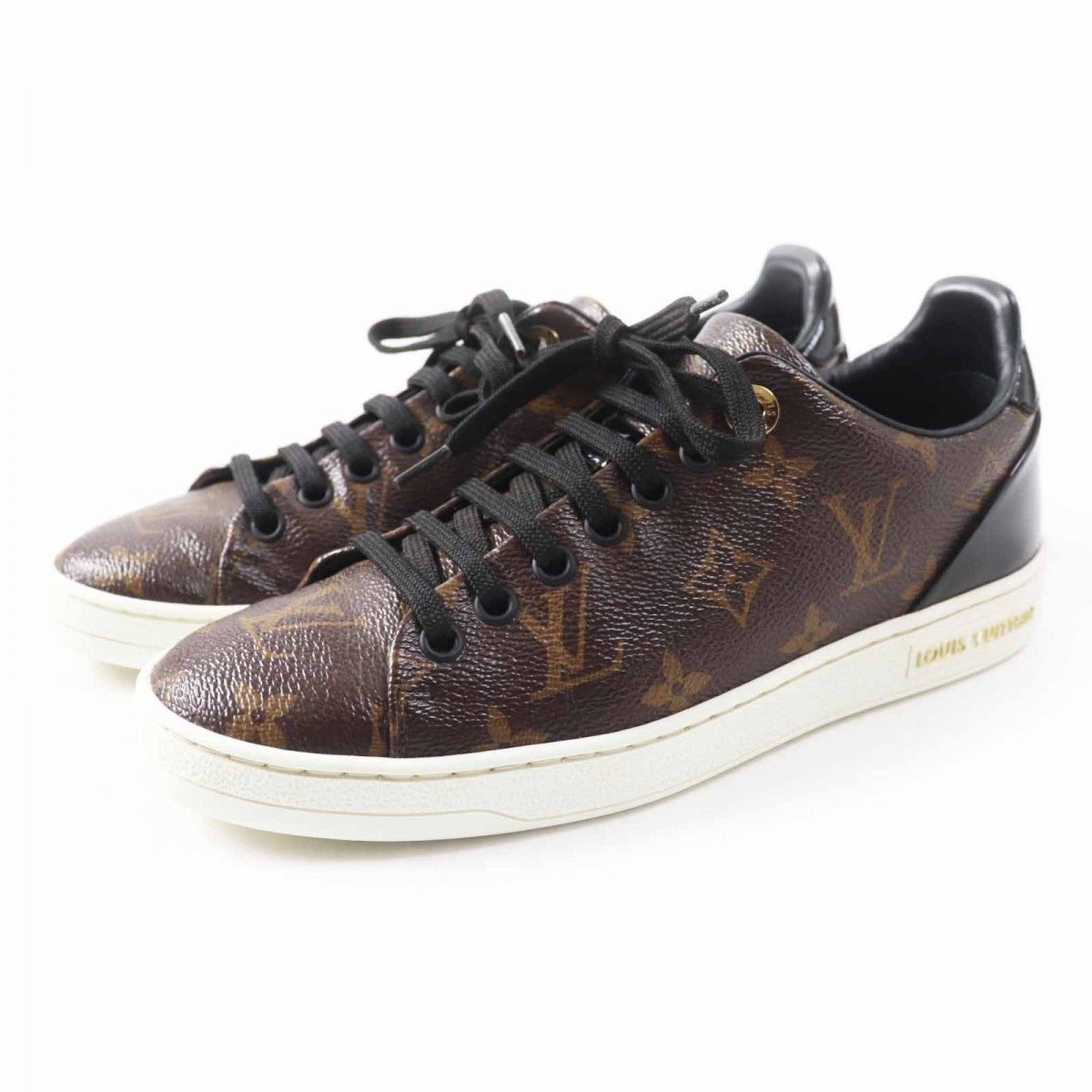 LOUIS VUITTON sneakers Main: Monogram canvas, Part: Patent leather Brown Women 35.5
