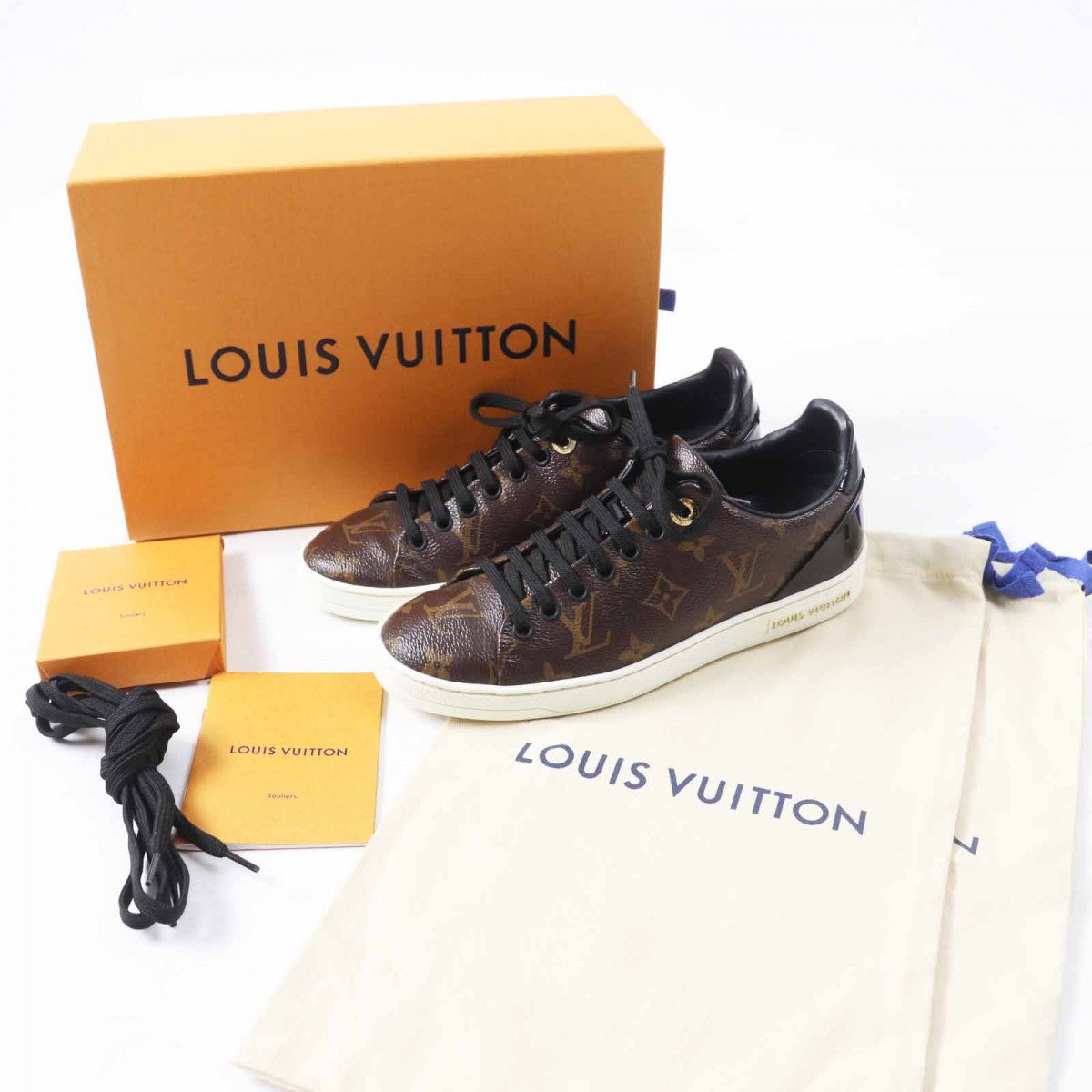 LOUIS VUITTON sneakers Main: Monogram canvas, Part: Patent leather Brown Women 35.5