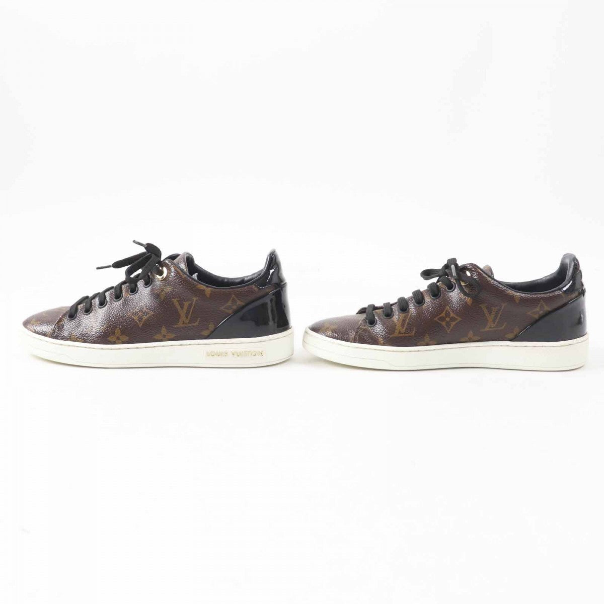 LOUIS VUITTON sneakers Main: Monogram canvas, Part: Patent leather Brown Women 35.5