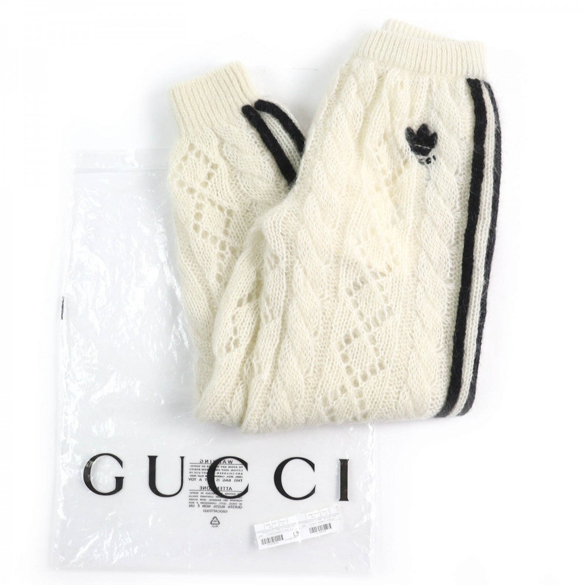 GUCCI Pants 721504 Main: 67% mohair, 28% nylon, 5% wool, part: 64% mohair, 28% nylon, 1% polyurethane, part: 67% mohair, 28% nylon, 5% wool, inner: 75% acetate, 25% silk Ivory black Women S