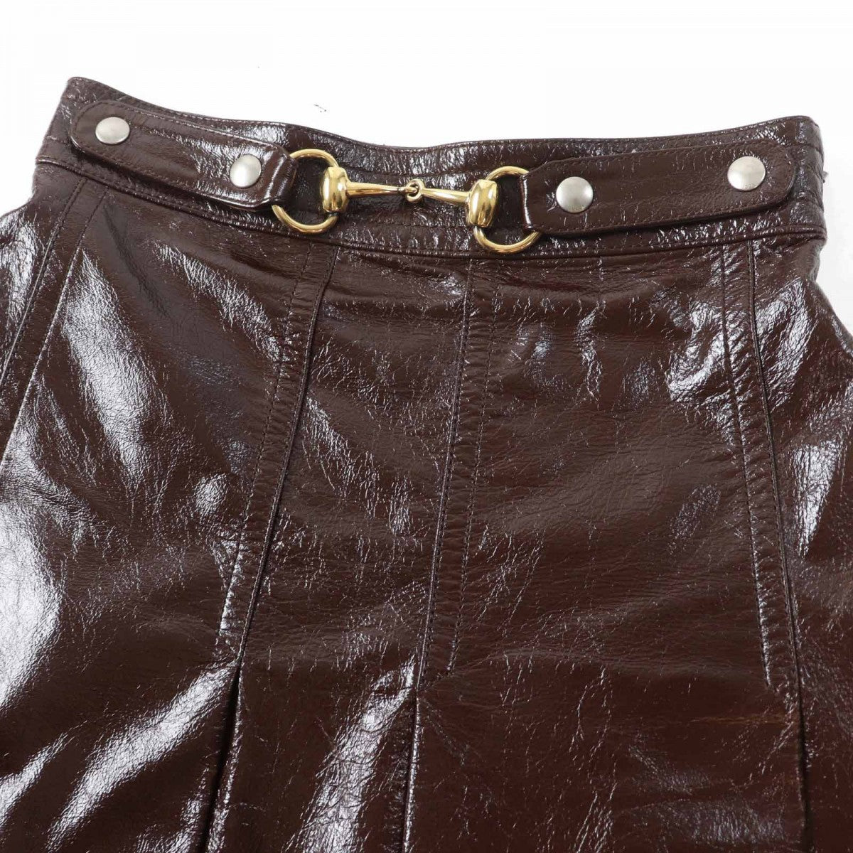 GUCCI skirt 410797 Main: Sheepskin, Lining: 100% Silk Brown Women 36
