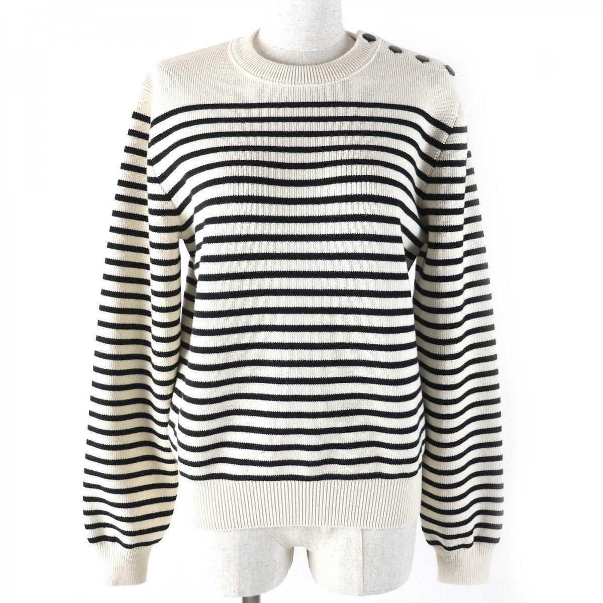 CELINE knit 3ZA4145I Outer material: 93% cotton, Outer material: 6% nylon, Outer material: 1% polyurethane Ivory black Women S
