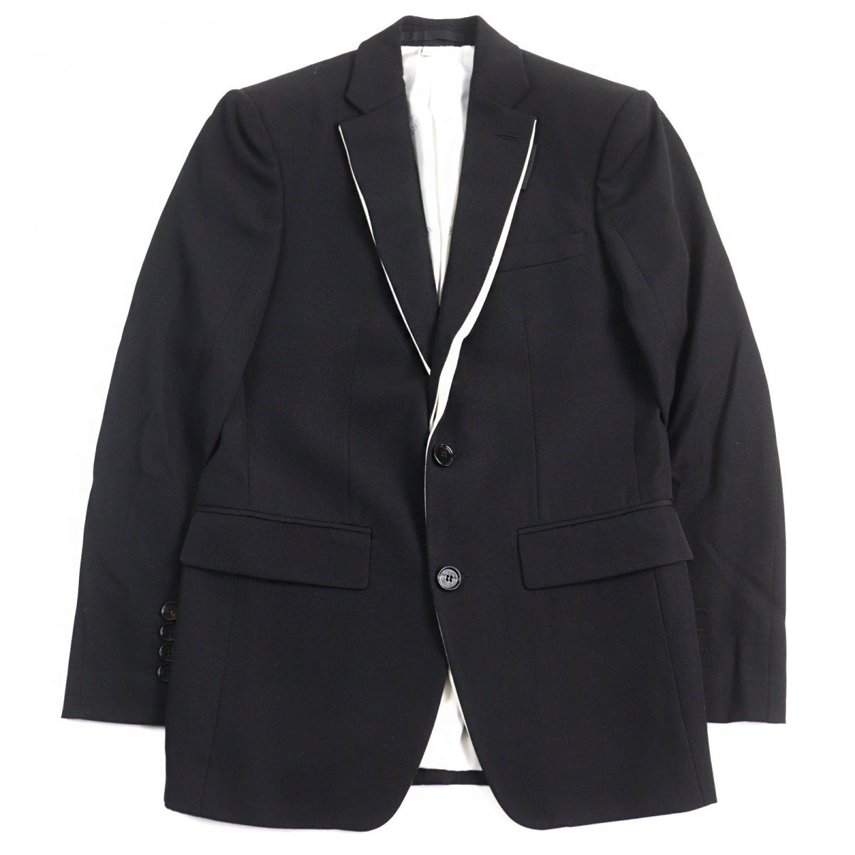 BURBERRY LONDON tailored jacket 4559227 Outer: 100% wool, Lining: 100% cupra, Sleeve lining: 50% acetate, Sleeve lining: 50% cupra, Part: 68% wool Black White mens 44