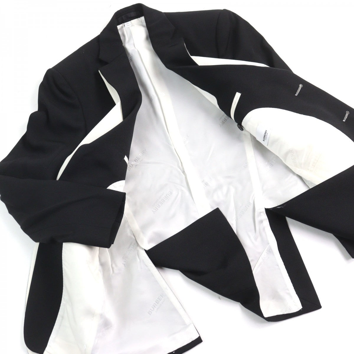 BURBERRY LONDON tailored jacket 4559227 Outer: 100% wool, Lining: 100% cupra, Sleeve lining: 50% acetate, Sleeve lining: 50% cupra, Part: 68% wool Black White mens 44