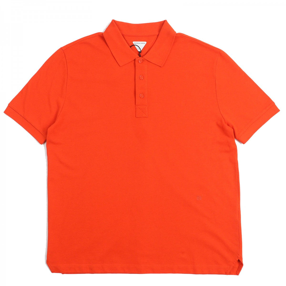 BOTTEGAVENETA Short sleeve polo shirt 744239 Main: 100% cotton, Part: 100% cotton, Part: 100% polyester Orange mens L