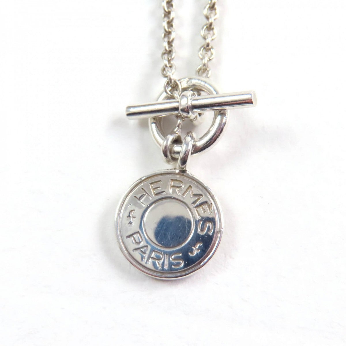 HERMES Necklace Main�FAG925 Silver Amulet H Confetti Women