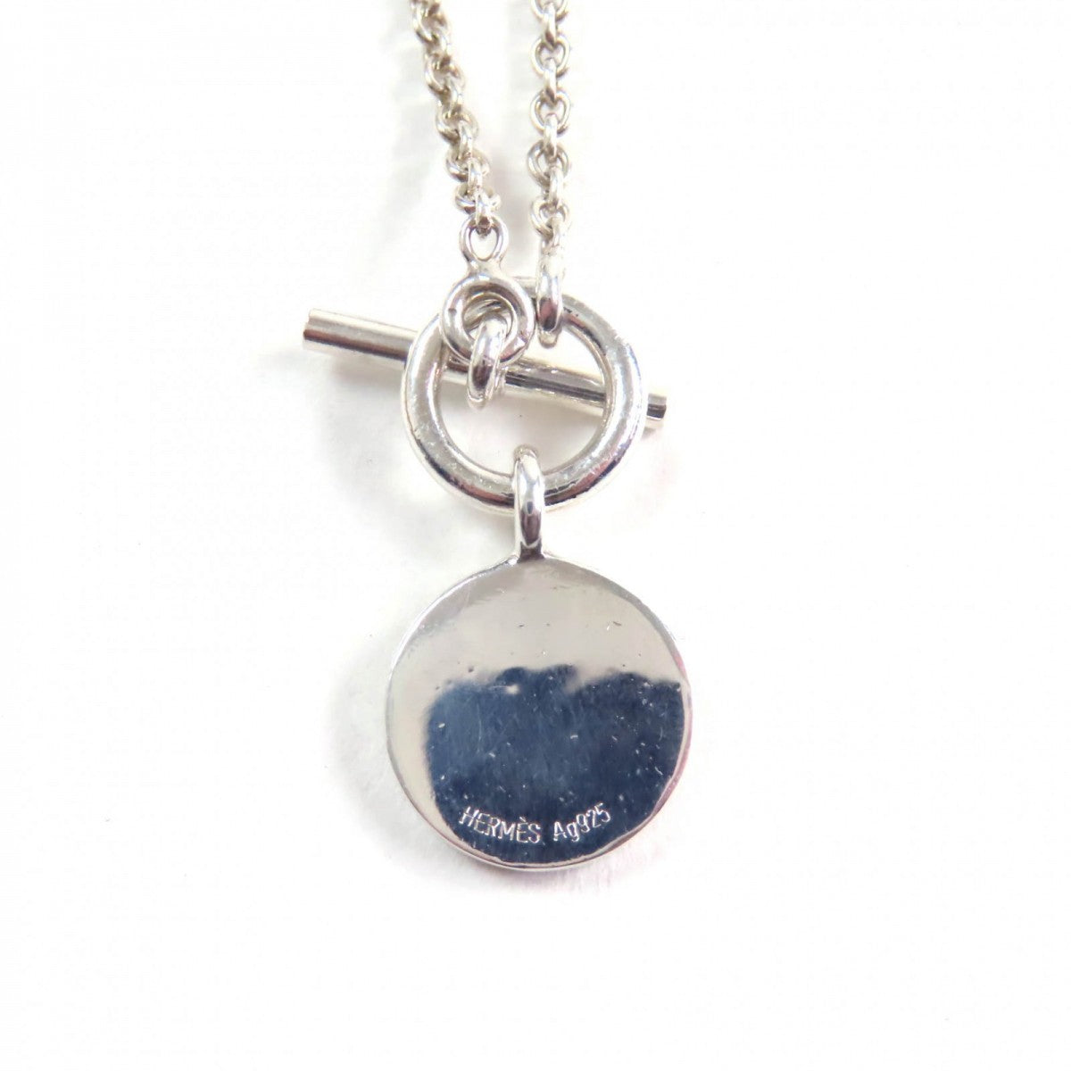 HERMES Necklace Main�FAG925 Silver Amulet H Confetti Women
