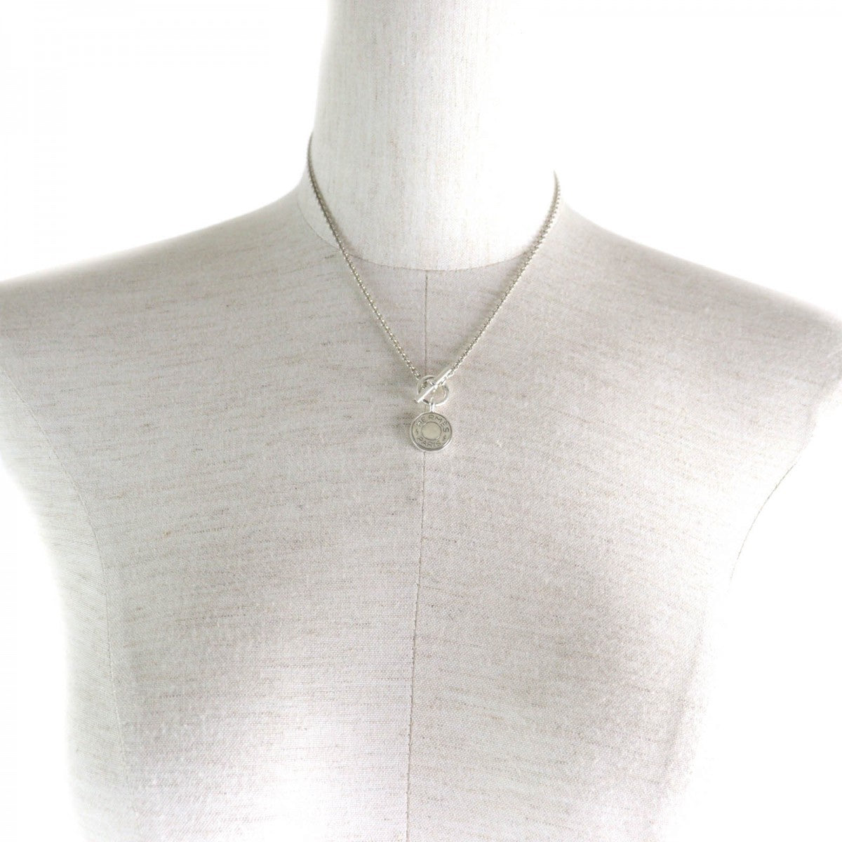 HERMES Necklace Main�FAG925 Silver Amulet H Confetti Women
