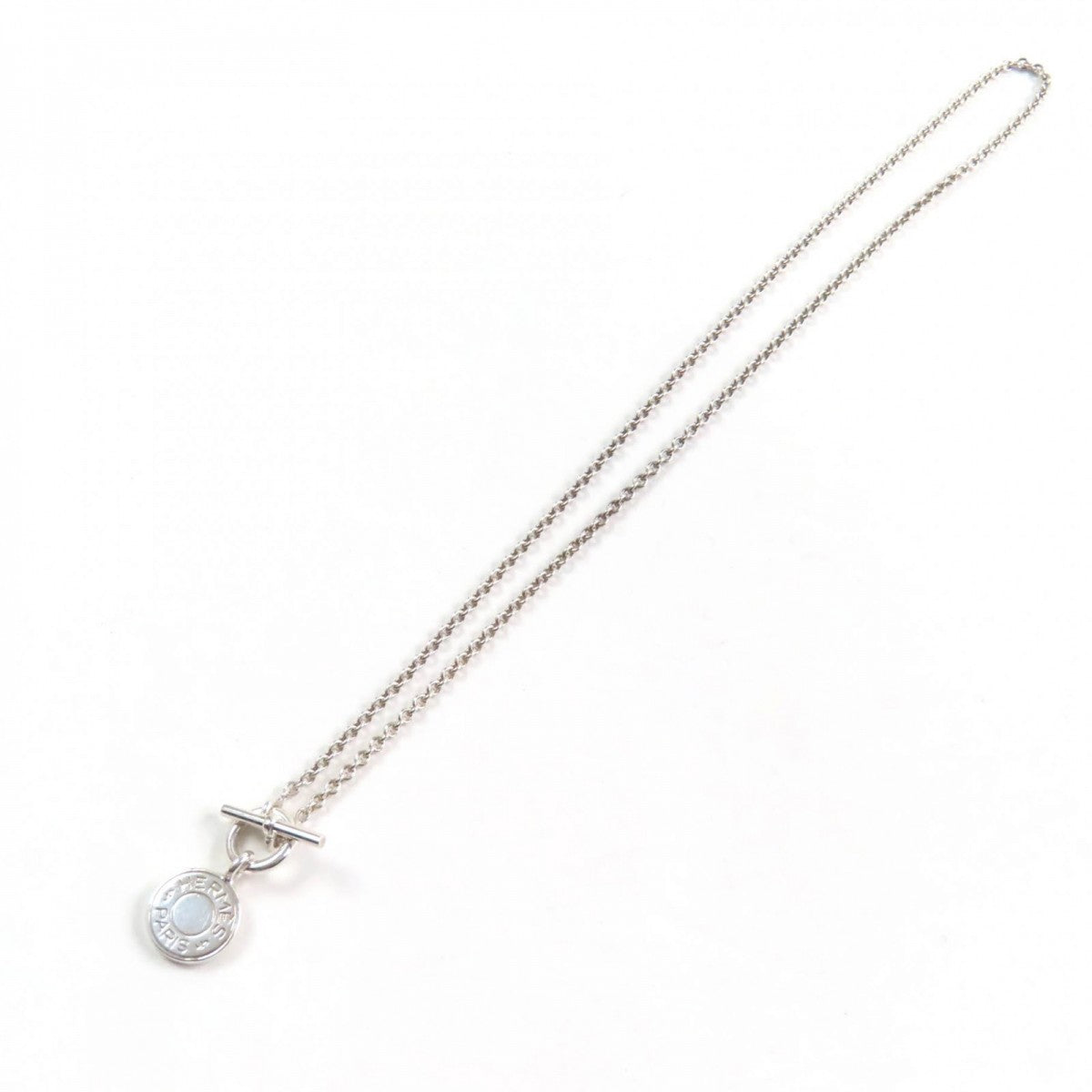 HERMES Necklace Main�FAG925 Silver Amulet H Confetti Women