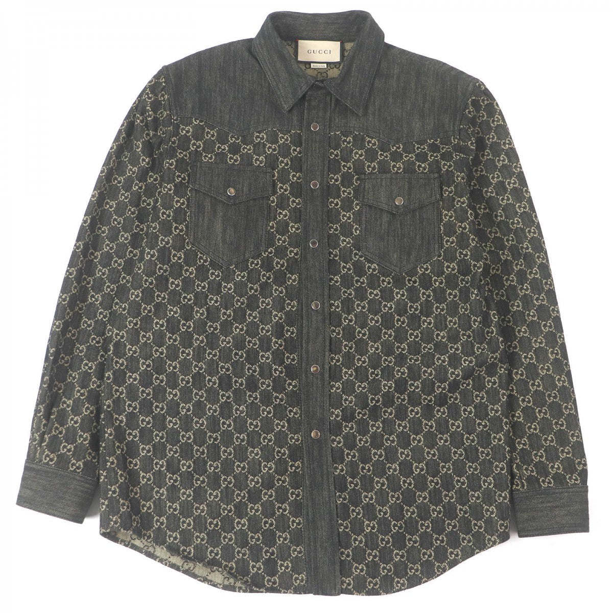 GUCCI Long sleeve shirt 669613 Main: 100% cotton black mens 48