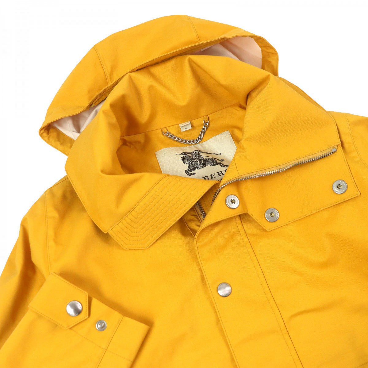 BURBERRY LONDON Mountain Hoodie Main: 50% cotton, Main: 40% wool, Main: 10% silk, Lining: 100% polyester yellow mens 46