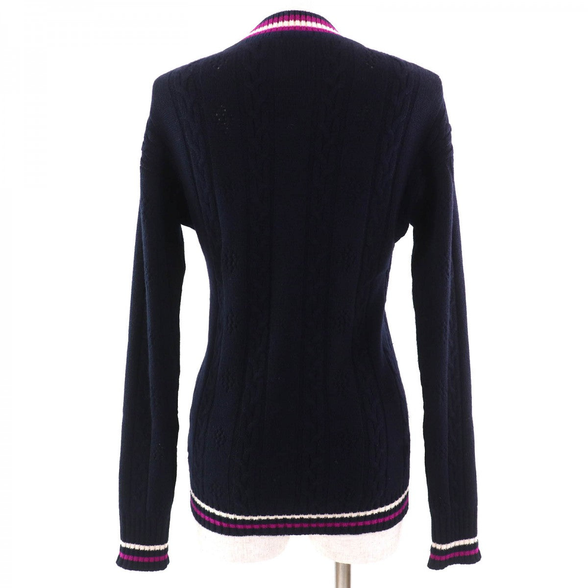 CHANEL knit P44160K04587 cashmere Navy Purple White 36