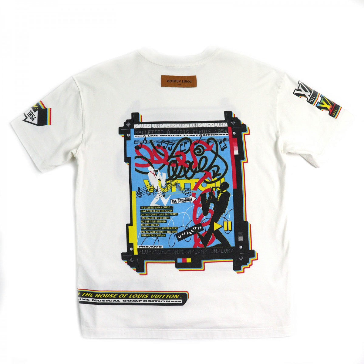 LOUIS VUITTON Short sleeve T-shirt Main: 100% cotton White multicolor LV Jazz Flyer mens M