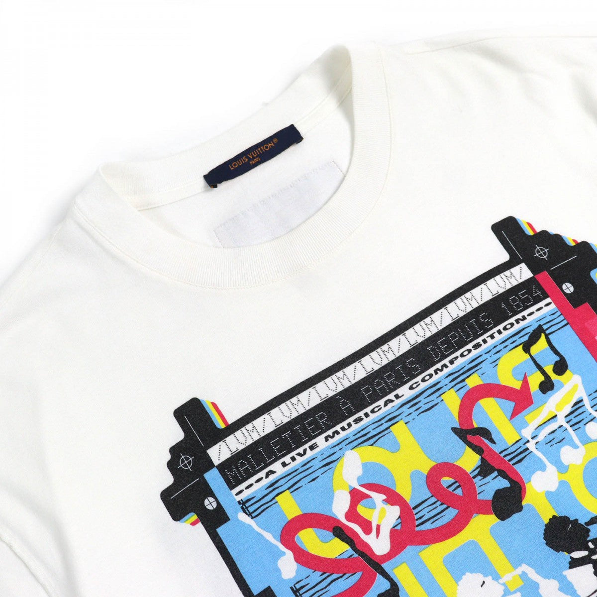 LOUIS VUITTON Short sleeve T-shirt Main: 100% cotton White multicolor LV Jazz Flyer mens M