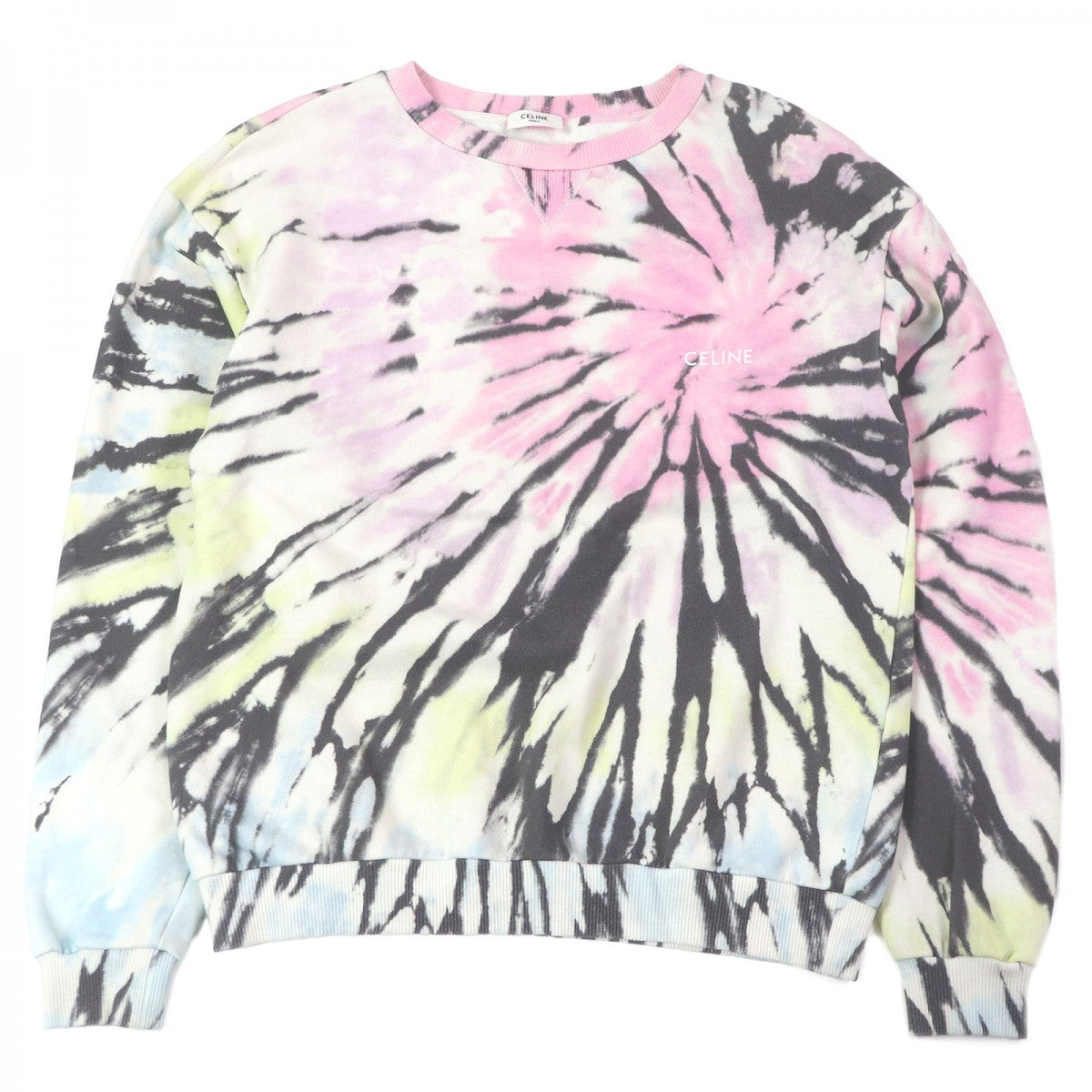 CELINE sweat 2Y53C647V Main: 100% cotton Pink type LOOSE TIE DYE SWEAT SHIRT mens S