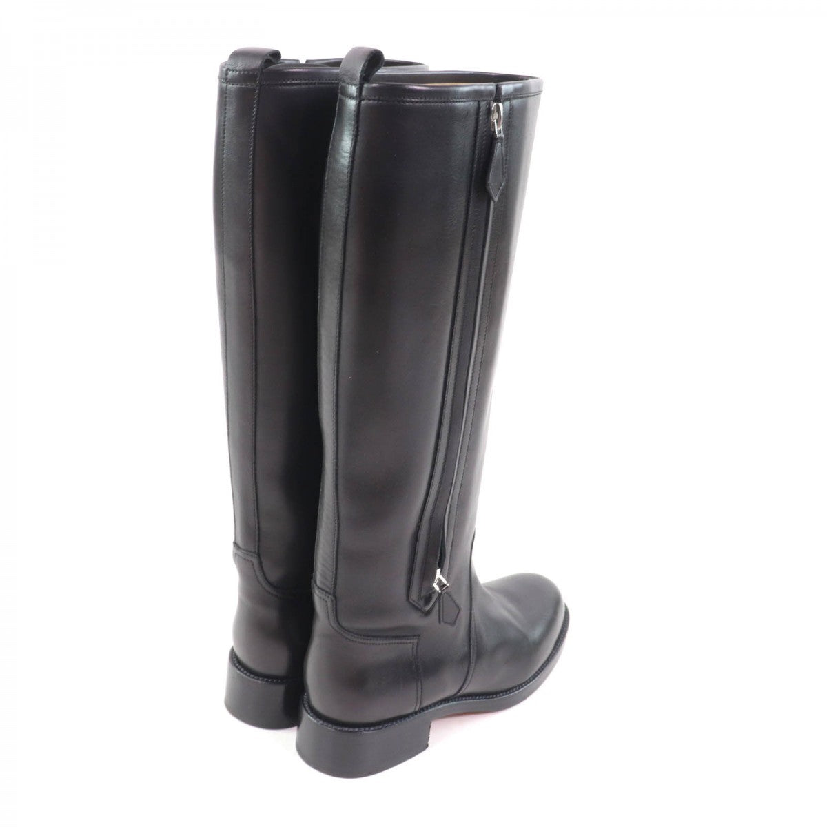 HERMES Knee-high boots Main: Leather black Women 36