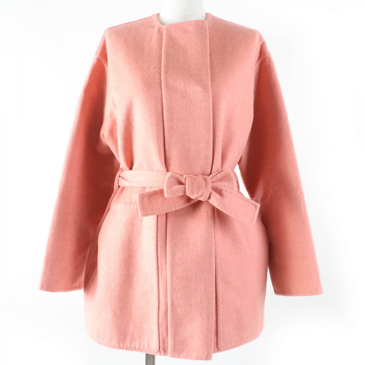 HERMES coat 2H0122DB Main: 100% cashmere Coral orange Women 36