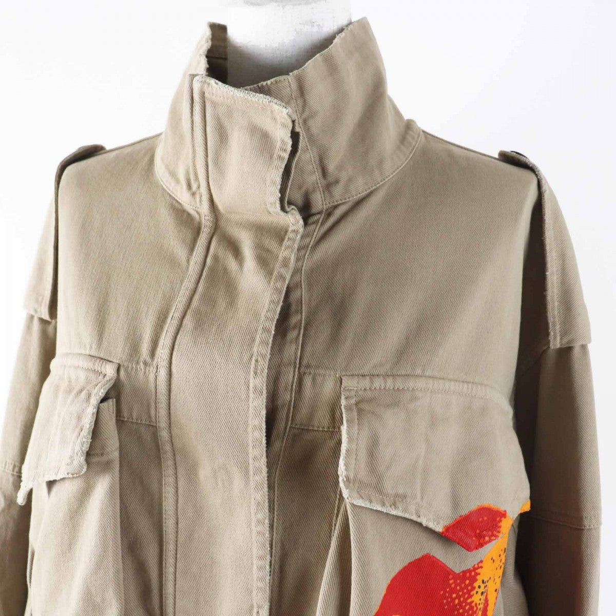 Christian Dior Jacket 227C47A3347 Main: 99% cotton, Main: 1% polyurethane Beige type Red Orange Women 38