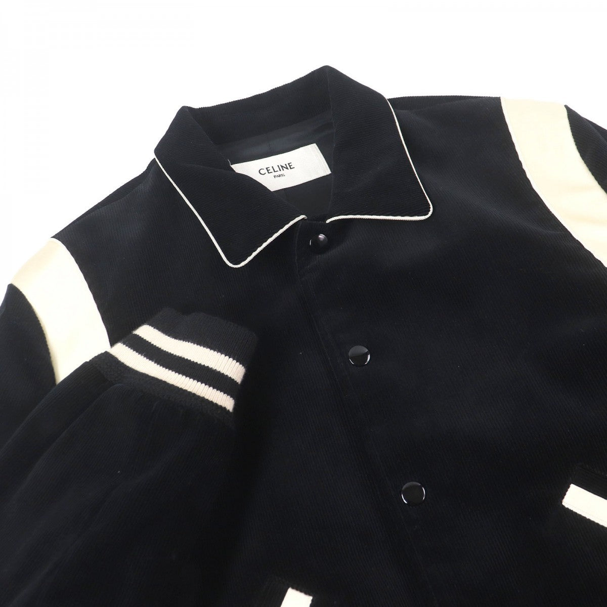CELINE Stajan 2V191824D Main: 85% cotton, Main: 15% polyester, Main: 100% rayon, Lining: 100% rayon, Part: 100% cotton black mens 46
