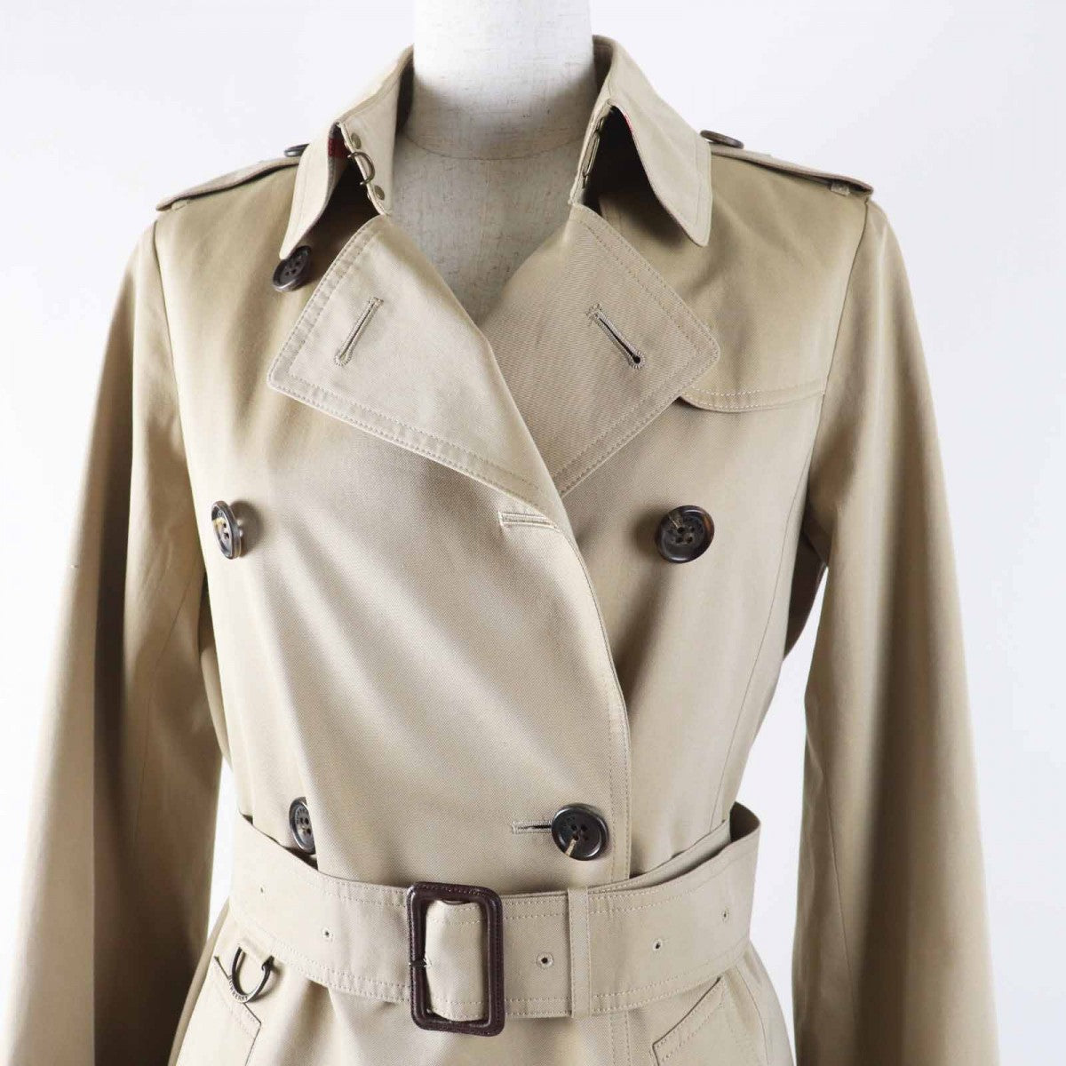 BURBERRY LONDON trench coat B1A89-630-51 Main: 100% cotton, Lining: cotton, Sleeve lining: cupra, Leather parts: cowhide, Liner: 100% wool beige Women 36